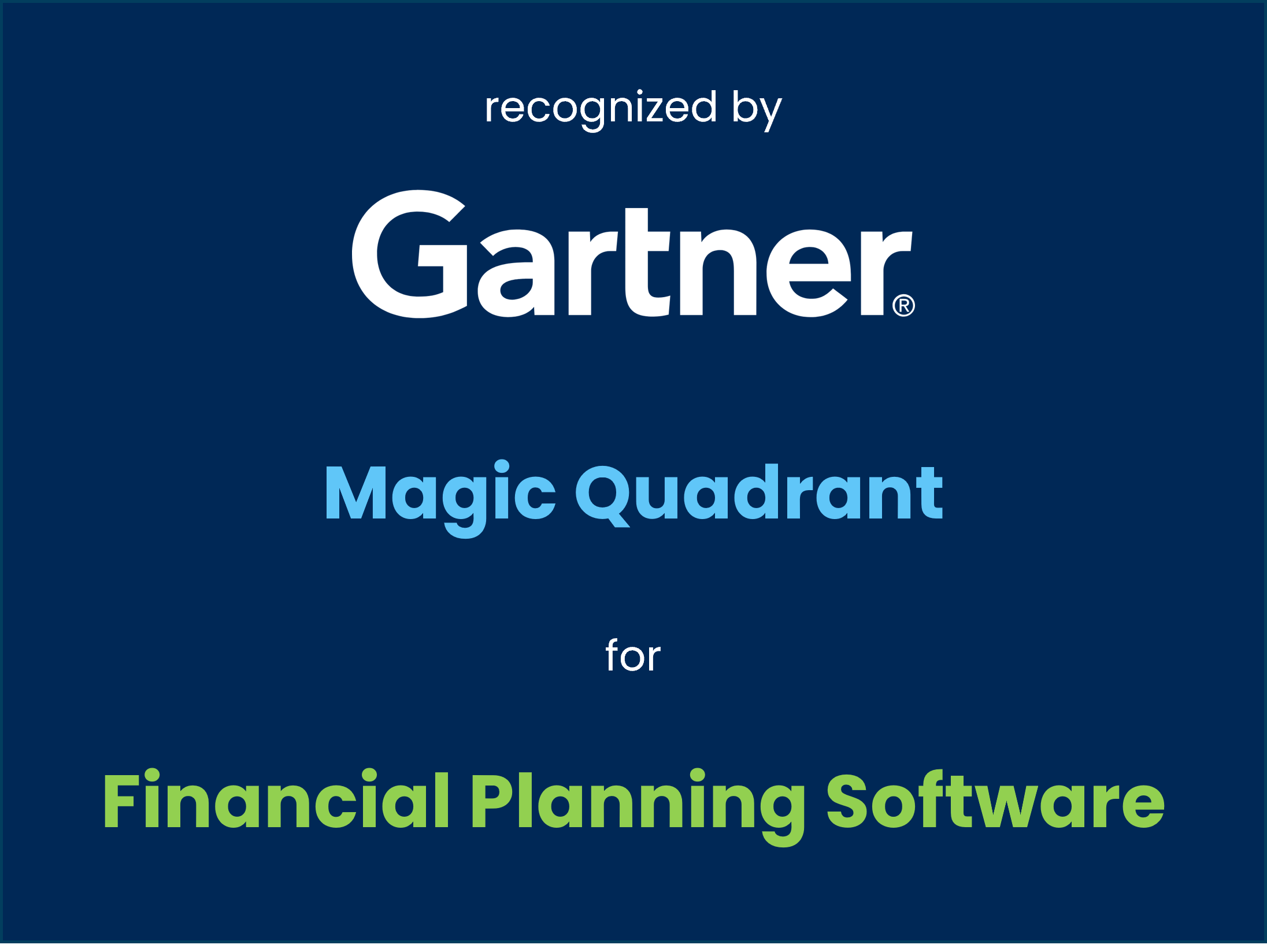Gartner Magic Quadrant for Financial Planning Software